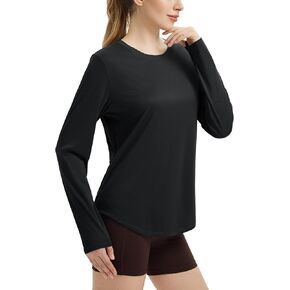 BALEAF Women's Long Sleeve Workout Shirts Running Hiking Gym Tops for Women Lightweight UPF50+ Quick Dry Thumbholes
