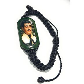 Chavarrieta Black Jesus Malverde Thread Bracelet Pulsera negra de hilo de Jesus Malverde