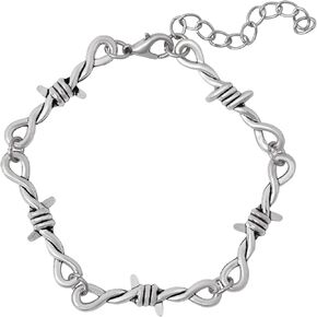 HAQUIL Gothic Punk Gothic Punk Barbed Wire Thorns Chain Bracelet, Hip Hop Rock Cool Adjustable Bangle Jewelry for Women Men