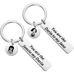FAADBUK Daria and Jane Gift MTV Show Fan Gift Best Friend Keychain Set You are The Daria to My Jane
