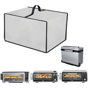 Air Fry Countertop Oven Cover Waterproof Heat-Resistant Dust-Proof Cover with handle for Ninja SP101/SP351/SP201 Digital Air Fry Countertop Oven (Silver, 9.5"D×21.7"W×15"H)