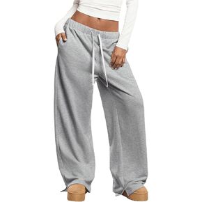 SHENHE Women's Low Rise Wide Leg Sweatpants Baggy Pants Drawstring Casual Workout Lounge Pants