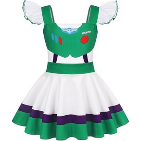 Eledobby Buzz Lightyear Dress for Girls Princess Dress Up Party Cosplay Outfits Christmas Birthday Gift for Toddler