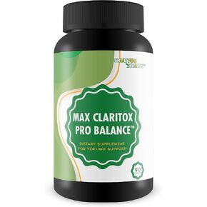 Vertigo Support - Max Claritox Pro Balance - Dizziness & Vertigo Dietary Supplement for Natural Anti Dizziness