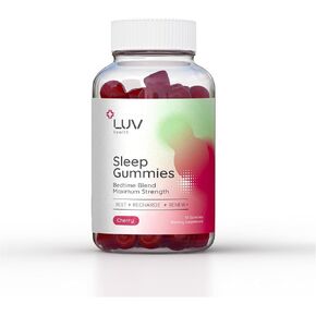 Sleep Gummies: Natural Sleep Aid with L-Theanine, Magnesium, Chamomile, Tart Cherry & Melatonin, Vegan, Gluten-Free, Non-GMO, Gentle & Effective, Made in USA, 30ct (1)