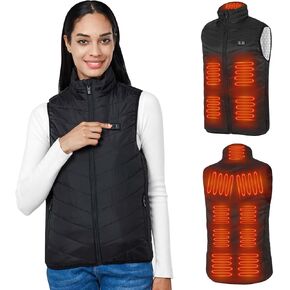 Heated Vest for Women Men 13 Heat Zones Electric Warming Waistcoat Lightweight Unisex Clothing (Battery Not Included)