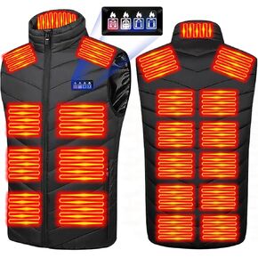 Heated Vest with 7.4V 30000mAh Battery Pack, 21 Heated Zones Electric Vest, 3s Quick Heating Sleeveless Jacket for Men