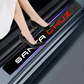 4PCS car Door sill Protector Stickers Carbon Fiber Texture Leather car Door sill Cover Compatible Santa Cruz Accessories (Style 1)