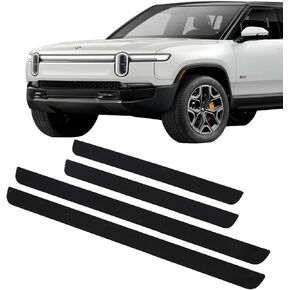 4Pcs Stainless Steel Car Door Sill Scuff Plate Guard Sills for Rivian R1S R1T R2 Automotive Door Entry Guard Protector Trim (Pure Black)