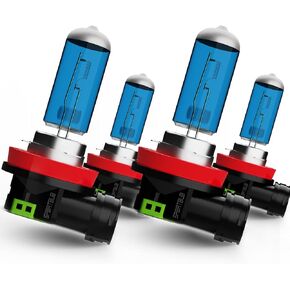 headlight bulbs Compatible With Chrysler Town & Country 2010 2011 2012 2013 2014 2015 2016, Halogen H9 H11 Headlight Bulbs High and Low Beam, 2504/5202 Fog Light, Plug n Play, 6-Pack