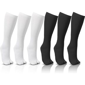 Bencailor 6 Pairs Flip Flop Socks for Women Split Toe Tabi Socks Japanese Socks Men Women Casual Sandal Split Long Socks