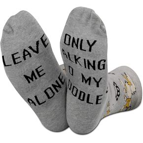TSOTMO Poodle Dog Pet Lover Socks Leave Me Alone Only Talking To My Poodle Today Socks Gift for Dog Lover