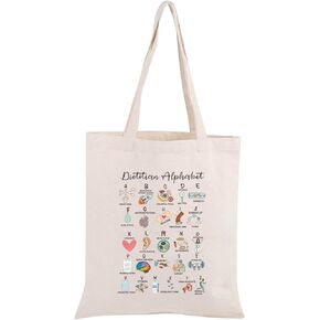 MBMSO Dietitian Tote Bag - Dietitian Appreciation Gift, RD Bag with Soft Polyester Material, Doubled-Sided Print, Perfect Size for Travel & Business