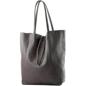 T163 - Ital. Large shopper bag with leather inner pocket