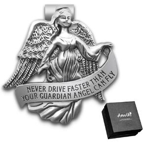 Guardian Angel Visor Clip Car Guardian Angel Medal Accessories Bless Driving Safety Religious Gift for Parent, Family, Friend, Driver (1)