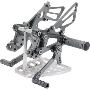WOOSTAR Modified CNC Adjustable Rearset Foot Pegs Raise Replacement for Ninja 300 Motorcycle Black