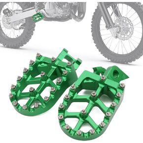 Dirt Bike Foot Pegs,Motorcycle Footpegs Wider Foot Pegs Rest Pedal CNC for KX125 KX250 1997-2001 Green