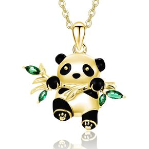 Dreamboat Panda Necklace for Women 925 Sterling Silver Pandas Bear Pendant Necklaces Animal Jewelry Gifts for Pandas Lovers