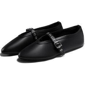 Coutgo Womens Mesh Ballet Flats Mary Jane Fishnet Ballerina Buckle Strap Comfortable Causal Dress Shoes in Saudi Arabia