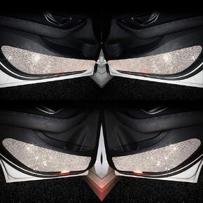 eing Bling Car Door Anti-Kick Pad Crystal Door Protective Pad Universal Anti-Kick Dirty Stickers Anti-Collision Stickers,4 Pack/Set(2 Pack for Front Door and 2 Pack for Back Seat Door), Pure White