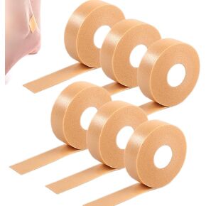Blister Prevention Tape 6 Rolls of Adhesive Pads Anti-wear Heel Pads Foam Tape Waterproof Bandages Patches for Feet Anti-Blister Heel Pads & Toe Protector for Point Shoes (Skin-Color, 6rolls)