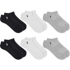 POLO RALPH LAUREN Men's 6-Pack Performance Low Cut Socks 10-13 (Grey Assorted)
