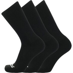 TCK 3 Pair Work & Athletic Crew Socks (Black, X-Large)
