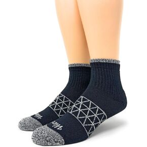 WARRIOR ALPACA SOCKS - All Day - Everyday - Terry Lined - Cushioned - All-Purpose Socks - Unisex (Medium, Black/Marl - Quarter Crew)