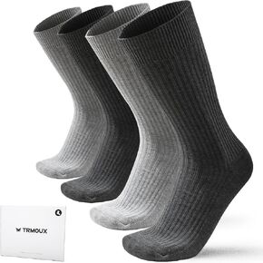 Mens Dress Socks Soft Cotton Crew Socks for Men Classic Ribbed Solid Business Casual Socks Premium Comfortable, 4-Pack