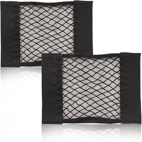 2 Pcs 9.84inx11.8in Universal Mesh Cargo Net with Tape, Cargo Net Small, Storage Net, Suitable for Most Cars(Black)