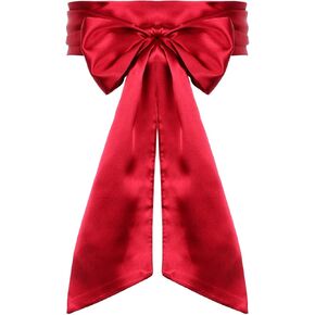 Mabor Red Sash Belt Wedding Satin Sash Belt for Women Dress Bridal Belt Smooth Waist Belts for Party Special Occasion Ribbon Sash Belt 3.74 Inch Wide