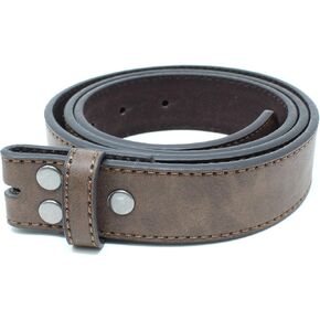 BC Belts Womens Thin Leather Belt Strap with Vintage Distressed Texture 1.25" Wide with Snaps