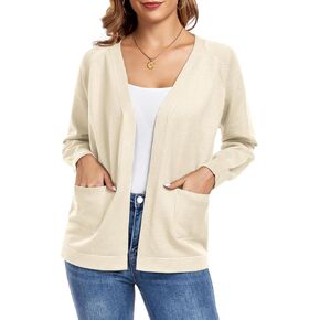 TownCat Women's Knit Cardigan Sweaters with Pocket Lightweight Long Sleeve Open Front Cardigans
