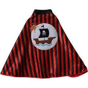 Red & Black Stripe 24" Pirate Ship Cape
