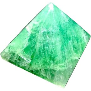 Energized Gemstones Pyramids 1.75"-2" Inch - Healing Gemstone Crystals - Lapis Crystal Quartz Green Jade Fluroite Iolite Pyrite Aventurine Amethyst Tourmaline Citrine (Green Fluorite)