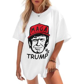 Flafens Oversized Tshirts for Women - Graphic T Shirt Loose Tees Crewneck Sleeve Top Cute Fashion Summer Pattern Print Tops