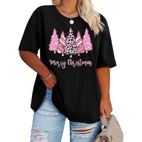 Plus Size Christmas Shirts Merry Christmas Shirts for Women Christmas Tree Graphic Tshirt Plus Size Xmas Holiday Tops