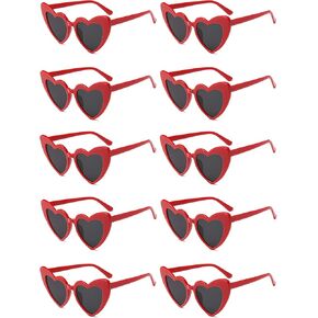 10 Pairs Heart Shaped Sunglasses for Women Fun Heart Glasses Pack for Bride Bachelorette Party Favors Gifts