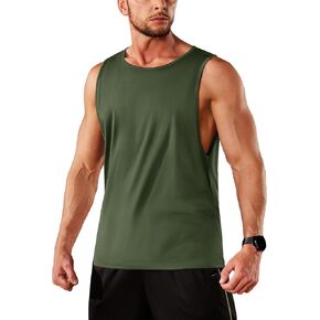 TACVASEN Mens Tank Tops Cotton Sleeveless Wide-Armhole Shirt Gym Workout Fitness T-Shirts Cut Off Soft Breathable Shirt