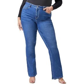 YMI Women's Plus Size Hyperdenim Super Stretchy Flare Jeans