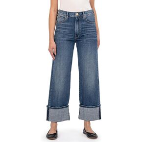 KUT from the Kloth Women's Sienna High-Rise Wide Leg-roll Up in Alert