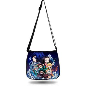 Anime Slayer Crossbody Bag, Nezuko Shoulder Bags Tanjirou Kamado Cosplay Cell Phone Purse Coin Pouch