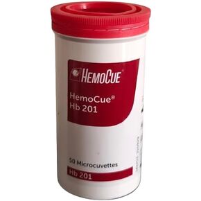 HB 201 Analyzer, Hemoglobin Microcuvettes 50 Strips, Packaging is Same as Image