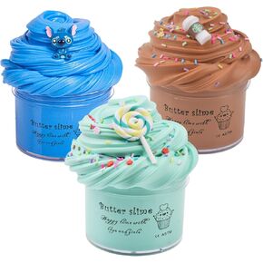 WUHUANIU 15 Pack Mini Slime, Butter Slime Party Favors, Soft Non-Sticky and Stretchy Slime Kit for Classroom Prizes, Christmas Stocking Stuffers, Goodie Bag Stuffers for Kids Boys Girls, N001 N002
