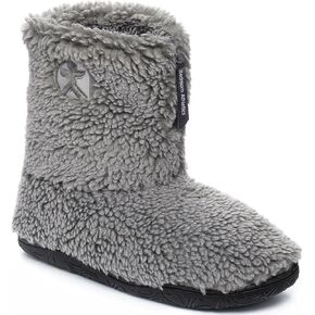 Slipper Boots for Men Indoor Outdoor - Warm Sherpa Memory Foam House Slippers - Non-Slip Outsole, Machine Washable, Zip Up - Washed Black - Mens Slippers - Gosling