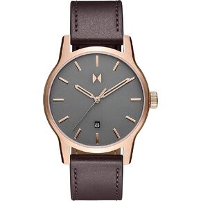 MVMT Classic II - Vintage Men’s Wristwatch - Minimalist Watch - Stainless Steel Water-Resistant Watch 5 ATM/50 Meters - Premium Leather Men’s Watches - Interchangeable Bands - 44mm