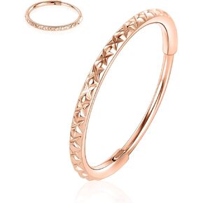 FUNLMO 316L Surgical Steel Hinged Nose Ring Hoop Septum Jewelry Tragus Helix Rook Conch Daith Cartilage Piercing Jewelry