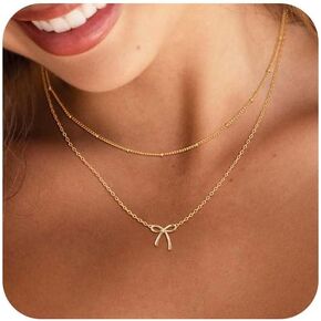 Kyerlyn Silver Necklaces for Women, Sterling Silver Stackable Stack Herringbone Choker Necklaces for Women Trendy Layering Circle Pendant Chain Necklace Set Jewelry for Women