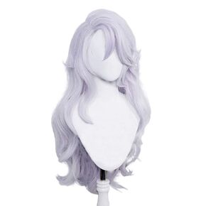 27 Inches Long Female Gojo Satoru Cosplay Wig Costume Halloween Christmas Party Women Silver Purple Side Parting Hair