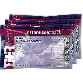 Ever Ready First Aid Disposable Cold Compress Therapy Instant Ice Pack for Injuries 4.5" x 7" - 125 Pack